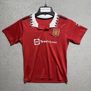 Adidas Manchester United Youth Ronaldo #7 Jersey TeamViewer Red Size 24 Boys